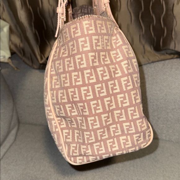 Fendi Zucchino Blush Beige Pink Shoulder Bag - Picture 6 of 17